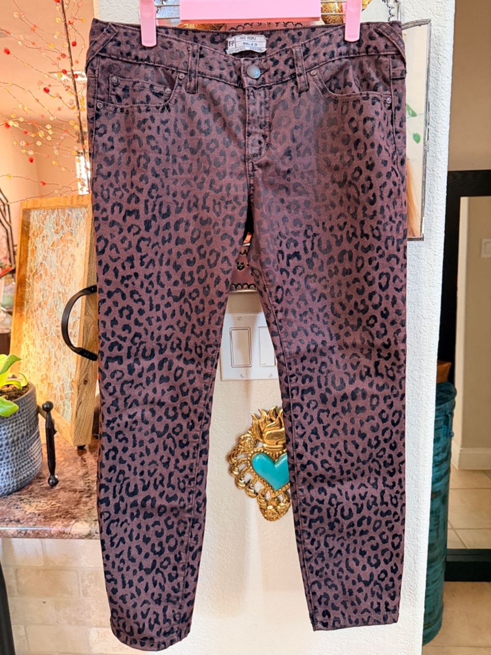 Free People Leopard Print Jeans | Size 29 | Cropped